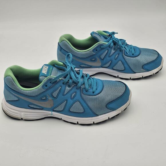 Nike Revolution 2 GS Shoes Sz 7Y kids 8.5 womens 555090 405 Blue Green - Picture 5 of 8